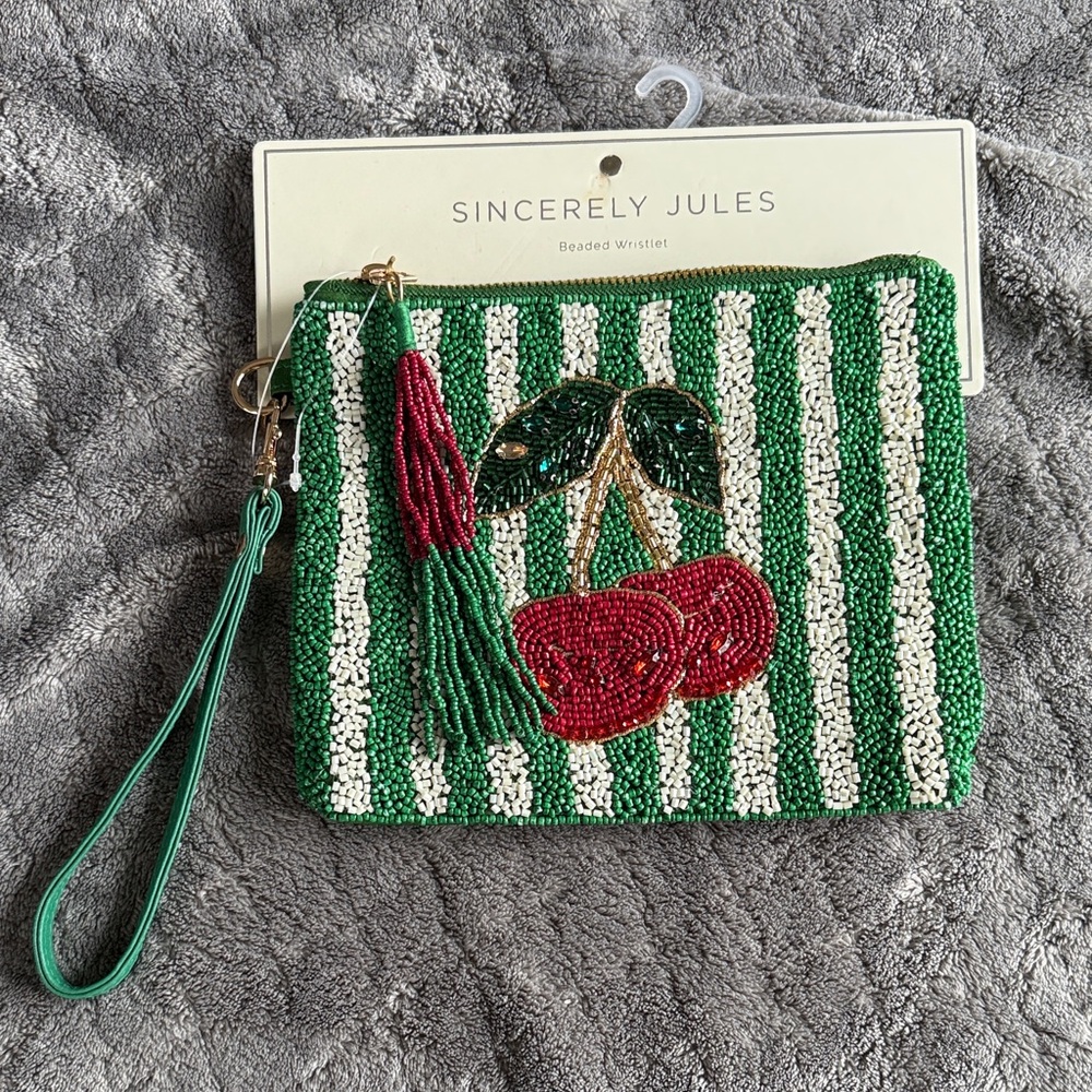 Sincerely Jules Cherry Beaded Wristlet - Picture 1 of 3